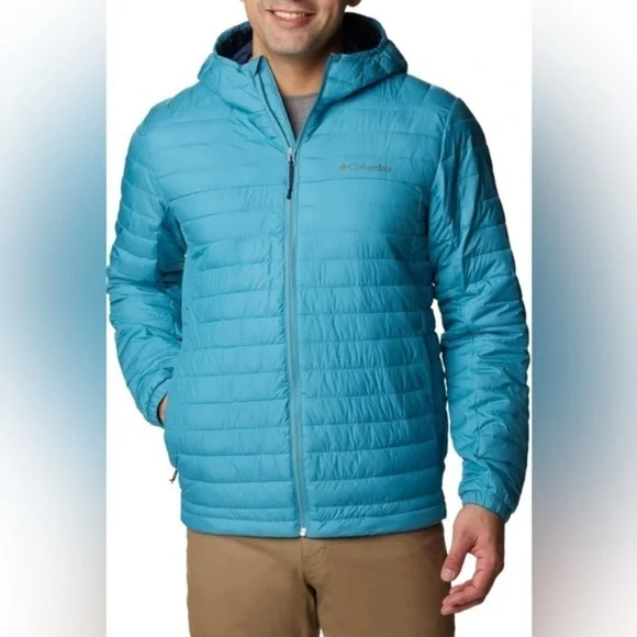 Columbia Men's Silver Falls Down Hooded Jacket Teal. size XXL PreLoved - Picture 1 of 9